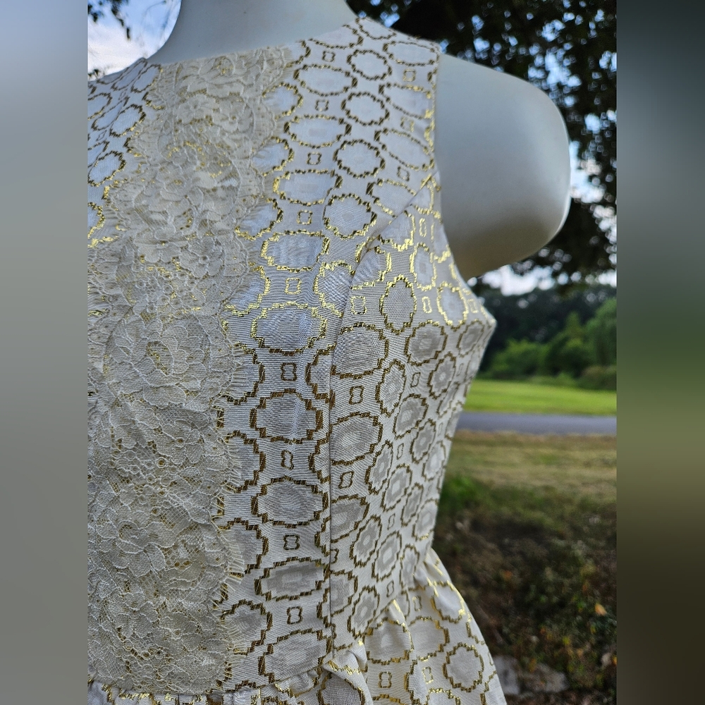 Rewind Gold Cream Sleeveless Dress - Picture 4 of 15